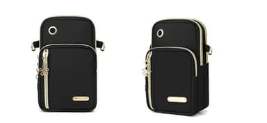 Crossbody laukku Oxford kangasta Musta