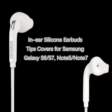 In-ear Silikoni-nappikuulokkeiden kärjen suojukset Samsung Galaxy S6/S7, Note5/Note7 Valkoinen