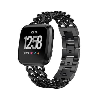 Kaksirivinen metalliseosketju Fitbit Versa -sarjaan Musta Fitbit Versa 3