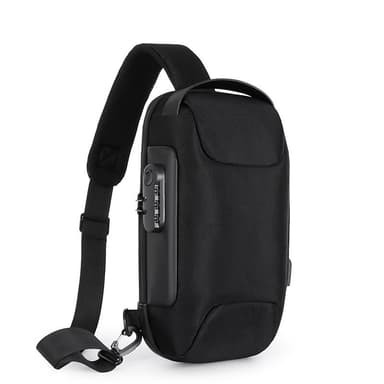 Crossbody laukku vettä hylkivällä kankaalla Musta