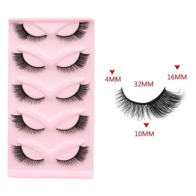 10 paria kaarevia 3D cat eye tekoripsiä Musta