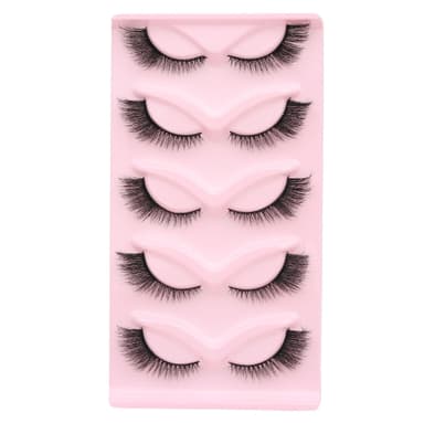 10 paria kaarevia 3D cat eye tekoripsiä Musta