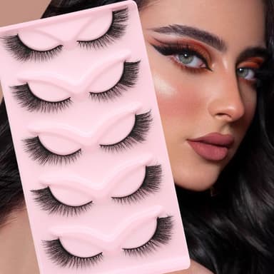 10 paria kaarevia 3D cat eye tekoripsiä Musta