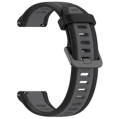 20 mm:n silikoniranneke Samsung/Garmin/Venu/Vivomorelle Musta + harmaa
