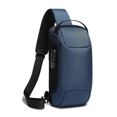 Crossbody laukku vettä hylkivällä kankaalla Sininen