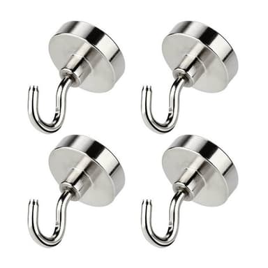 Magneettikoukku 4 kpl Hopea