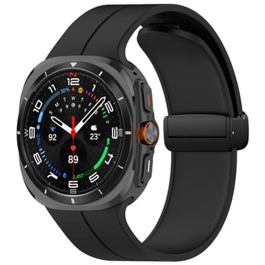 Kellon ranneke magneettisoljella, Samsung Watch Ultra 24mm Musta