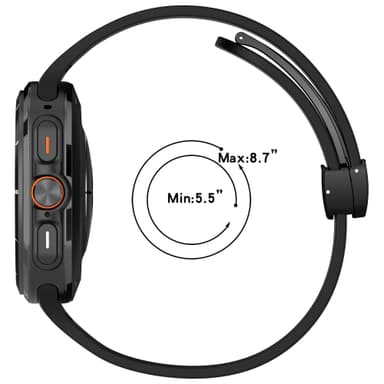 Kellon ranneke magneettisoljella, Samsung Watch Ultra 24mm Musta