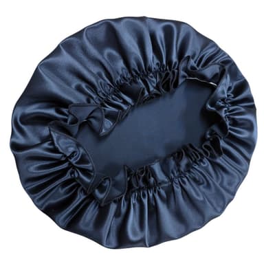 Ylellinen 30 Momme Silk -ukkulakki naisille Laivastonsininen