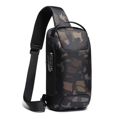 Crossbody laukku vettä hylkivällä kankaalla Naamiointi