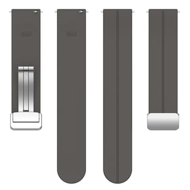 Yksivärinen taitettava solkirannekellon ranneke Samsung Galaxy Watchiin 20 mm Harmaa