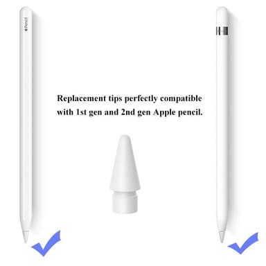 Vaihtopää Apple Pencil 1:lle ja 2:lle Valkoinen