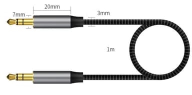 3,5 mm audiokaapeli AUX-liitäntää varten Musta 1 m