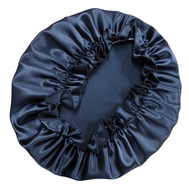 Ylellinen 30 Momme Silk -ukkulakki naisille Laivastonsininen