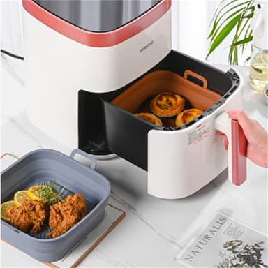 Taitettava neliö Air Fryer silikonimuotti 17,5 cm 2 kpl Monivärinen