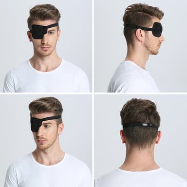 3D-silmämaski oikealle silmälle tarranauhalla Musta