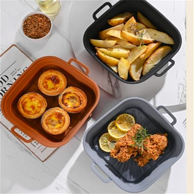 Taitettava neliö Air Fryer silikonimuotti 17,5 cm 2 kpl Monivärinen