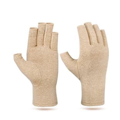 Sormettomat puristuskäsineet 1 pari Beige M