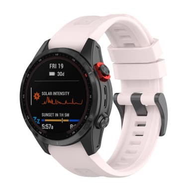 Silikoninen kellon ranneke Garmin Quatix 7 Prolle 22mm Vaaleanpunainen