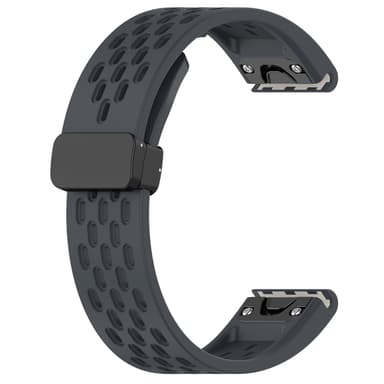 22mm silikonikellon ranneke Garmin Epix Pro 47mm/Fenix 7/Fenix 7 Prolle Tummanharmaa