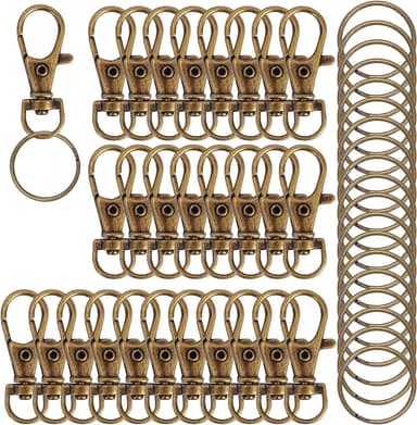 120 pakkauksen metallinen avaimenperä Pronssi