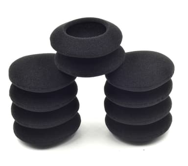 5 paria korvakuulokkeiden vaihtopehmeitä korvatyynyjä, useita kokoja Musta 48mm