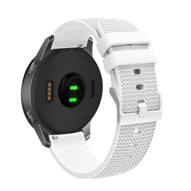 Silikoninen ruutukuvioinen kellohihna Garmin Vivoactive 4:lle 18mm Valkoinen