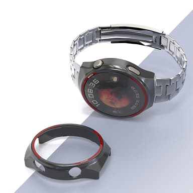 Huawei Watch 4 Pro PC kotelo näytönsuojalla - musta