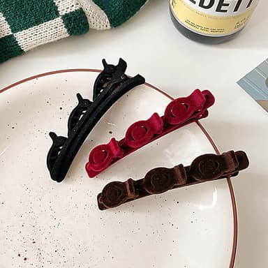 Naisten palmikoidut hiusklipsit, 3 väriä, 3 kpl Monivärinen