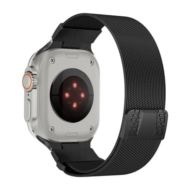 Ruostumattomasta teräksestä valmistettu ranneke Apple Watchille 42/44/45/49 mm Musta