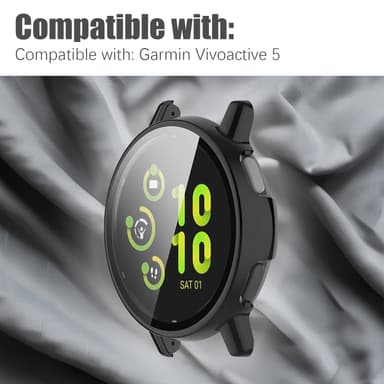 Suojakuori näytönsuojalla Garmin Vivoactive 5:lle Musta