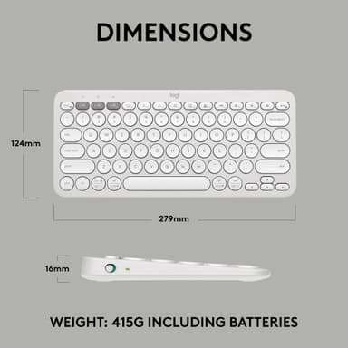 Logitech Pebble Keys 2 K380s langaton näppäimistö (valkoinen)