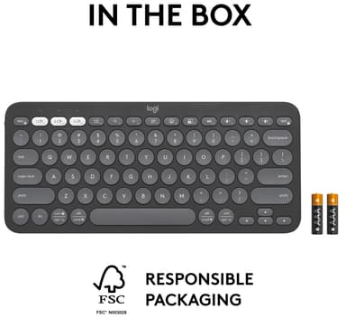 Logitech Pebble Keys 2 K380s langaton näppäimistö (grafiitti)