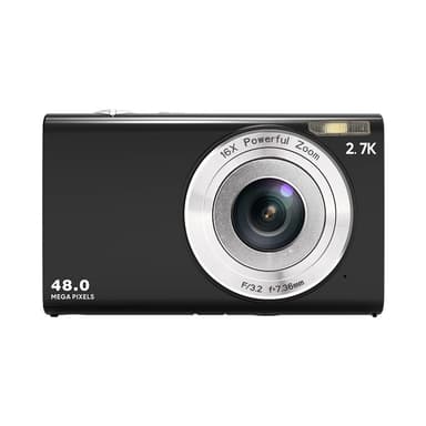 Digikamera 48MP 2,7K FHD 16X digitaalinen zoom 2,88 tuuman näyttö Musta