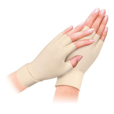 1 parin puristuskäsineet sormien ja käsien kipujen lievittämiseen Beige