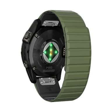Magneettinen kellon ranneke silikonista Garminille 22 mm ruohon väri