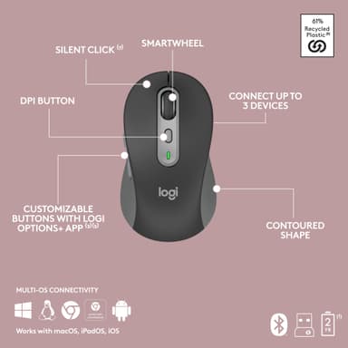 Logitech MK950 Slim Combo näppäimistö ja hiiri (grafiitti)