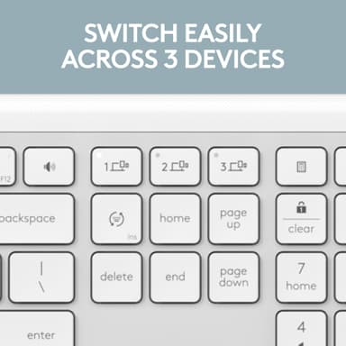 Logitech MK950 Slim Combo näppäimistö ja hiiri (valkoinen)