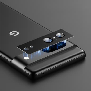 Naarmuuntumaton kameran linssin suojus Google Pixel 7A:lle Musta
