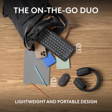 Logitech Pebble 2 K380S/M350S näppäimistö + hiiri (grafiitti)