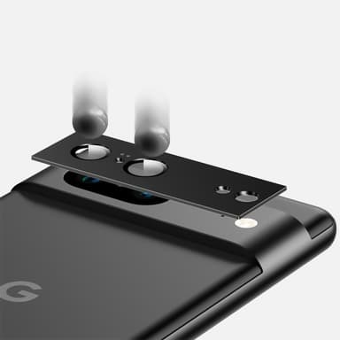 Naarmuuntumaton kameran linssin suojus Google Pixel 7A:lle Musta