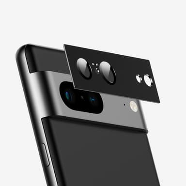 Naarmuuntumaton kameran linssin suojus Google Pixel 7A:lle Musta