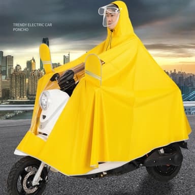 Pyöräilysadeponcho heijastavalla raidalla Tummansininen 7XL