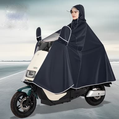 Pyöräilysadeponcho heijastavalla raidalla Tummansininen 7XL