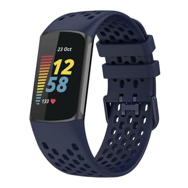 Silikonirannekoru Fitbit Charge 6/5 -laitteelle Tummansininen