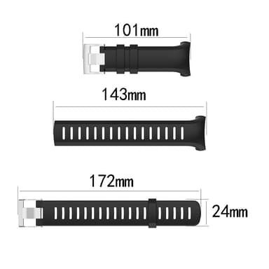 Silikonirannekoru Suunto D6 Dive/D6i NOVO/D6i ZULU:lle Musta