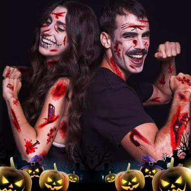 Väliaikaiset tatuoinnit Halloweeniin 10 arkkia Monivärinen