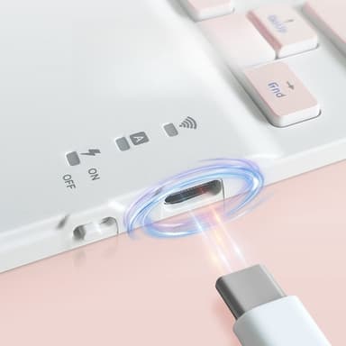Langaton näppäimistö ohjauslevyllä tableteille Valkoinen L