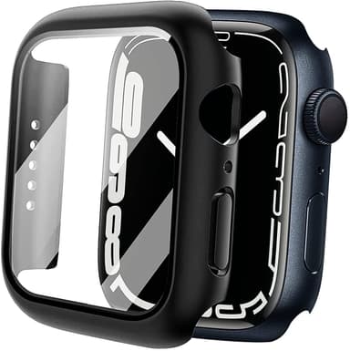 Suojakuori näytönsuojalla Apple Watch 7/8 (45 mm) Musta