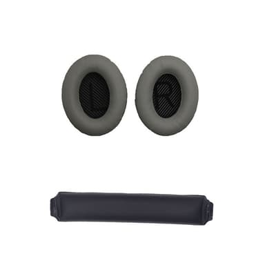 Vaihtokuulokkeet ja sanka Bose QC15 QC25 QC35 kuulokkeille Harmaa+musta